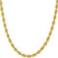 LIFETIME JEWELRY 5Mm Rope Chain Necklace 24K Real Gold Plated- Women and Men (36 Inches)
